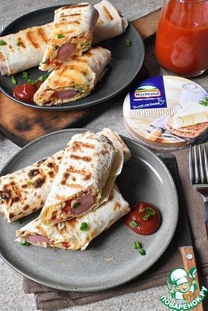 Пшеничные роллы с сырным скрамблом Пшеничные роллы с сырным скрамблом