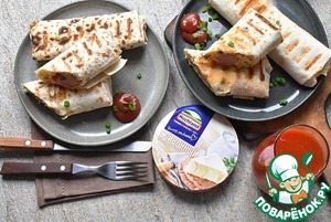 Пшеничные роллы с сырным скрамблом Пшеничные роллы с сырным скрамблом