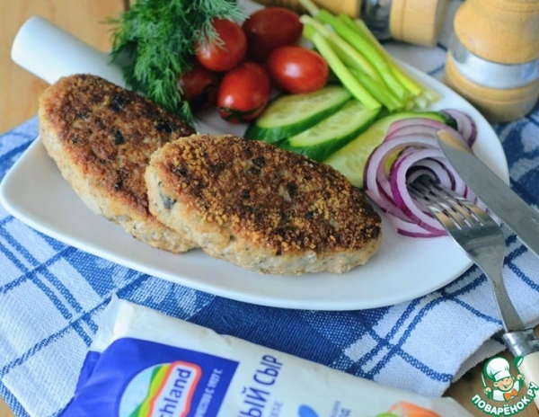 Рыбные котлеты с пикантной начинкой Рыбные котлеты с пикантной начинкой