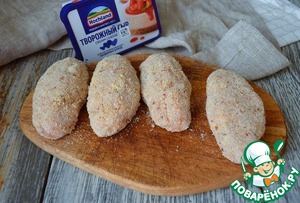 Рыбные котлеты с творожно-сливочной начинкой Рыбные котлеты с творожно-сливочной начинкой