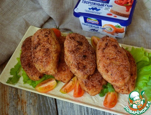 Рыбные котлеты с творожно-сливочной начинкой Рыбные котлеты с творожно-сливочной начинкой