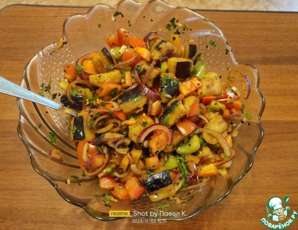Салат из баклажанов с овощами Салат из баклажанов с овощами
