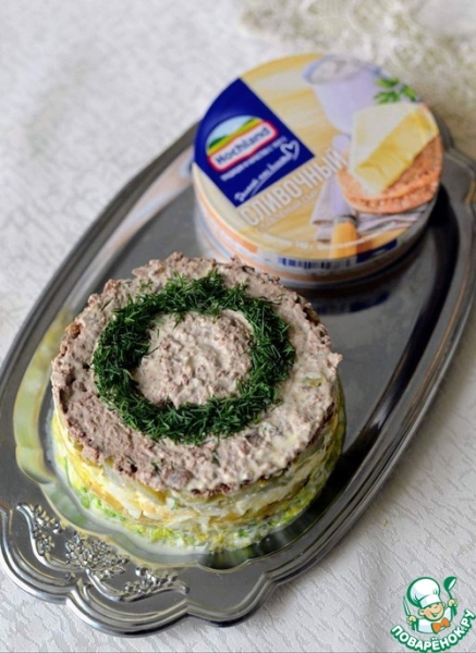 Салат из печени с сырным майонезом Салат из печени с сырным майонезом