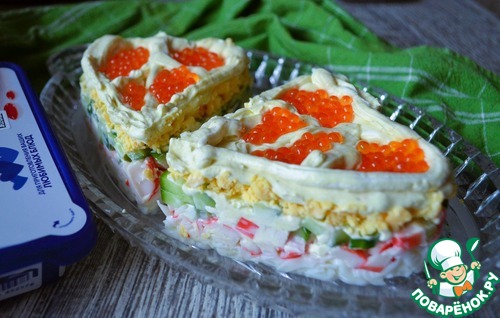 Салат с крабовыми палочками "Лёгкий"