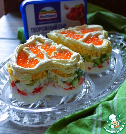 Салат с крабовыми палочками "Лёгкий"