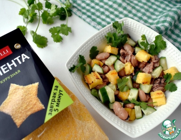 Салат с полентой и тунцом Салат с полентой и тунцом