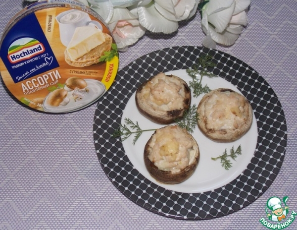 Шампиньоны фаршированные с фаршем и сыром Шампиньоны фаршированные с фаршем и сыром