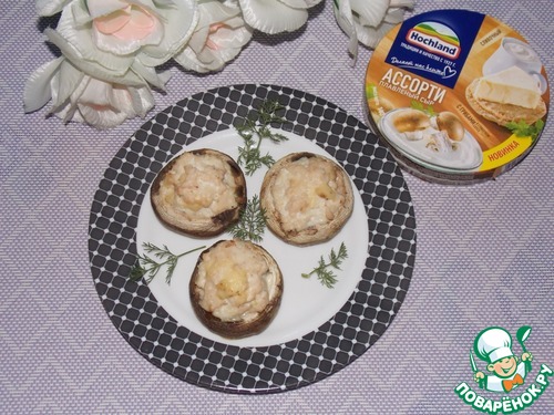 Шампиньоны фаршированные с фаршем и сыром Шампиньоны фаршированные с фаршем и сыром