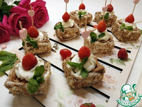 Шоколадные мини-вафли с кремом-чиз