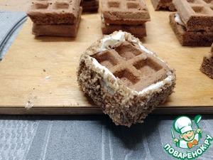 Шоколадные мини-вафли с кремом-чиз
