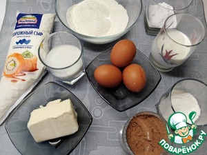 Шоколадные мини-вафли с кремом-чиз