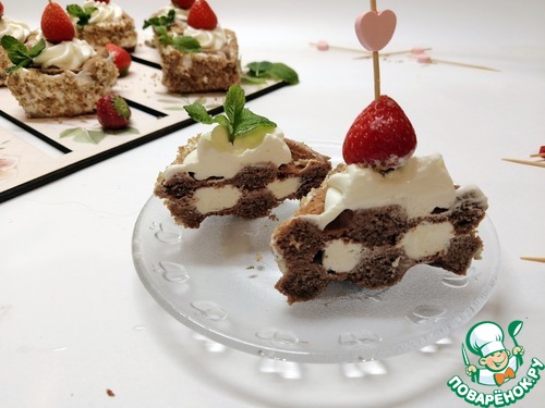 Шоколадные мини-вафли с кремом-чиз