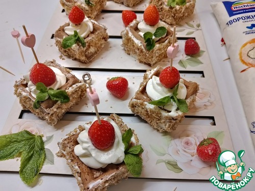 Шоколадные мини-вафли с кремом-чиз