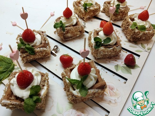 Шоколадные мини-вафли с кремом-чиз