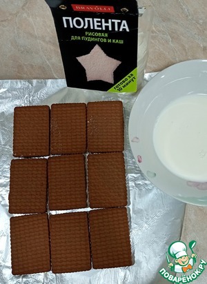 Шоколадный домик с рисовой полентой