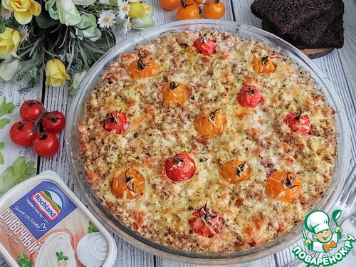 Сливочная гречка с курицей в духовке