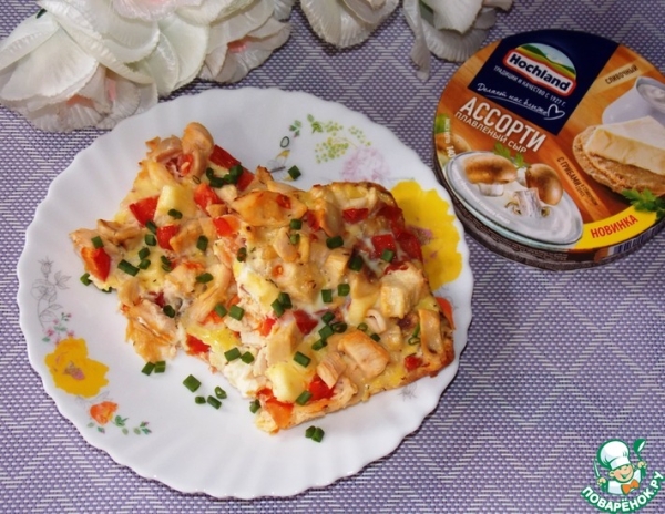 Сытная запеканка с яичной заливкой