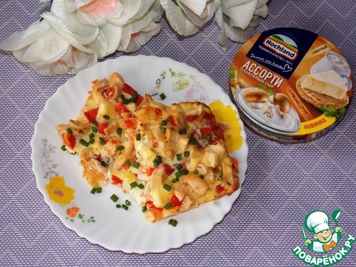 Сытная запеканка с яичной заливкой