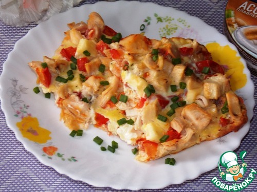 Сытная запеканка с яичной заливкой