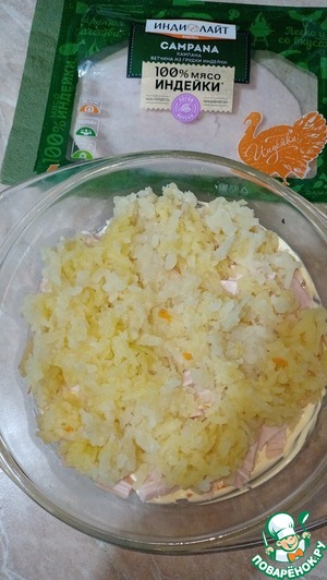 Сытный и ходовой салат с ветчиной Сытный и ходовой салат с ветчиной