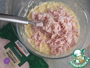 Тонкие картофельные вафли с ветчиной Тонкие картофельные вафли с ветчиной