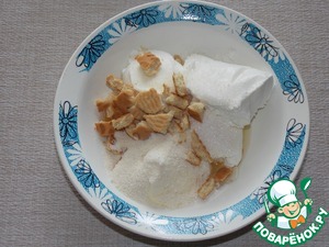 Творожная запеканка с печеньем Творожная запеканка с печеньем