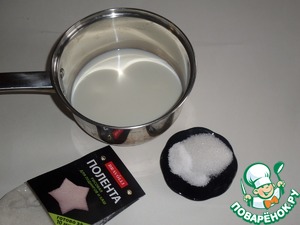 Творожный десерт с полентой и изюмом