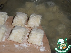 Вареники "Ленивые" с рисовой полентой Вареники "Ленивые" с рисовой полентой