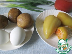 Винегрет из картофеля и фаршированного перца