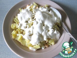 Винегрет из картофеля и фаршированного перца