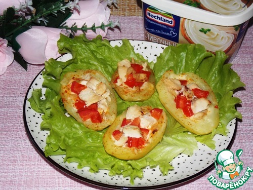 Вкусный фаршированный картофель с плавленым сыром