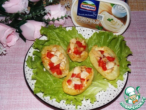 Вкусный фаршированный картофель с плавленым сыром
