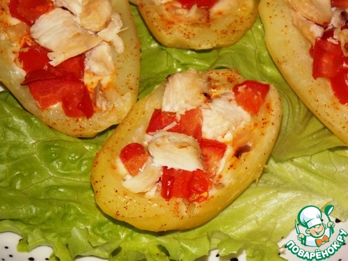 Вкусный фаршированный картофель с плавленым сыром