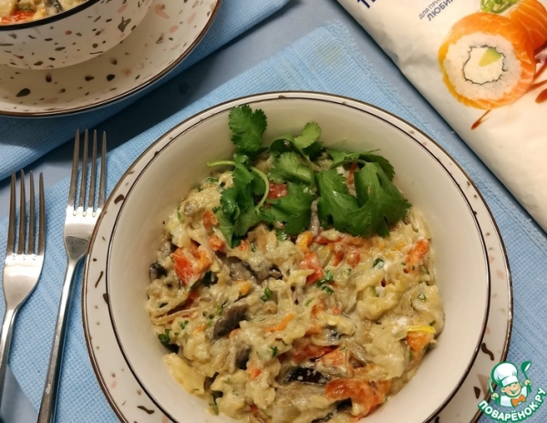 Закуска из баклажанов с грибами