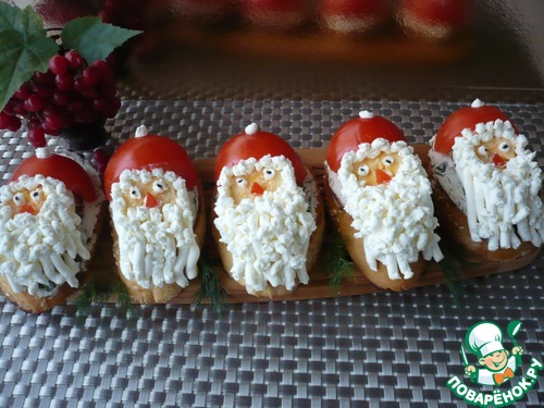 Закусочные бутерброды "Дед Мороз" Закусочные бутерброды "Дед Мороз"