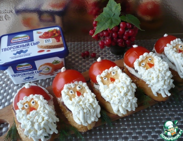 Закусочные бутерброды "Дед Мороз" Закусочные бутерброды "Дед Мороз"