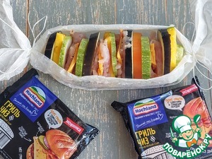 Запеченные овощи с курицей и сыром