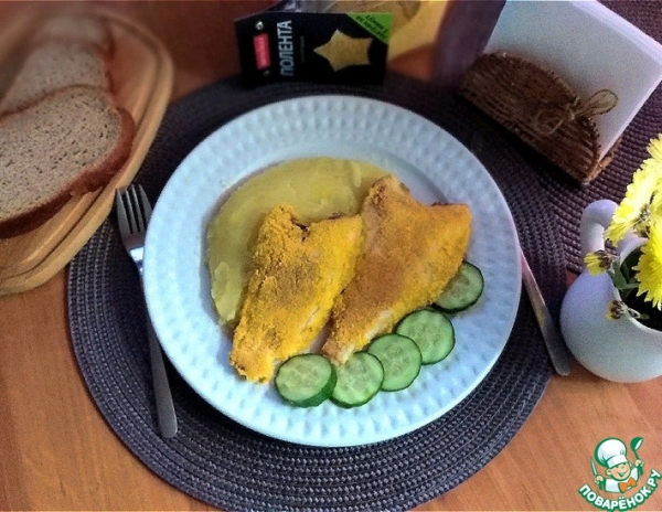 Жареная камбала в хрустящей панировке