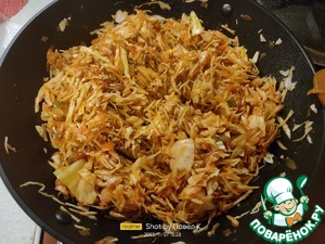 Жареная капуста с баклажанами и перцем Жареная капуста с баклажанами и перцем