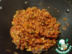 Жареная капуста с баклажанами и перцем Жареная капуста с баклажанами и перцем