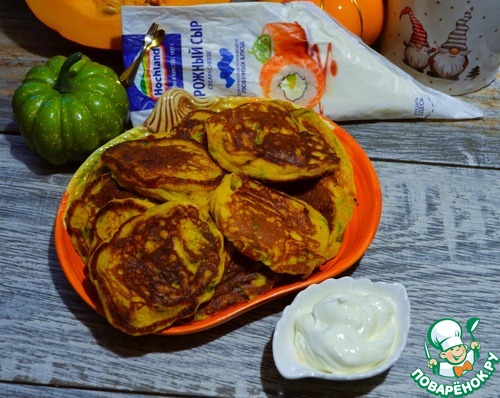 Тыквенно-шпинатные оладьи на творожном сыре Тыквенно-шпинатные оладьи на творожном сыре