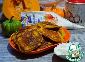 Тыквенно-шпинатные оладьи на творожном сыре Тыквенно-шпинатные оладьи на творожном сыре