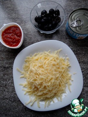 Пицца с тунцом и маслинами Пицца с тунцом и маслинами