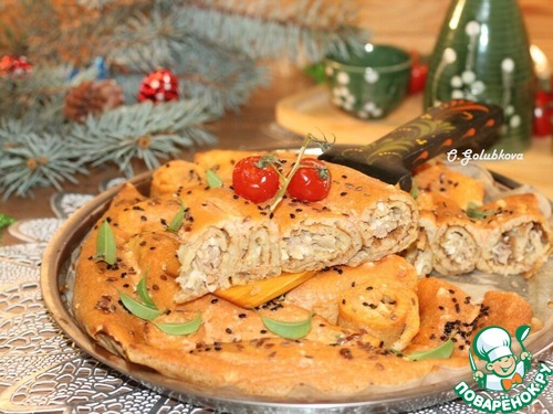 Блинный пирог с тунцом