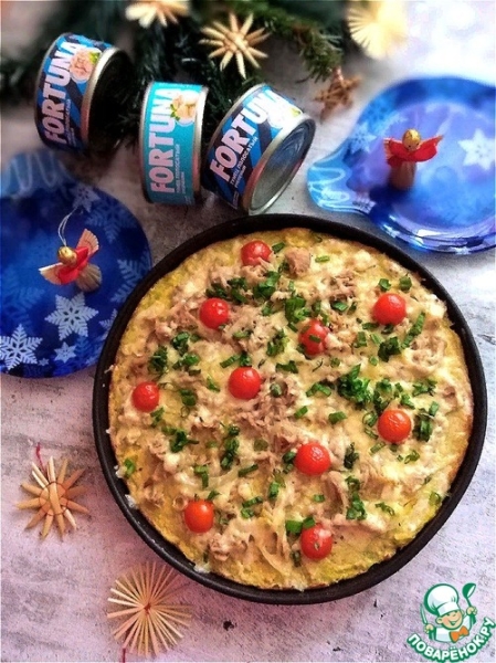 Большой запечённый "драник" с начинкой