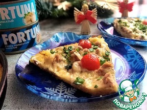 Большой запечённый "драник" с начинкой