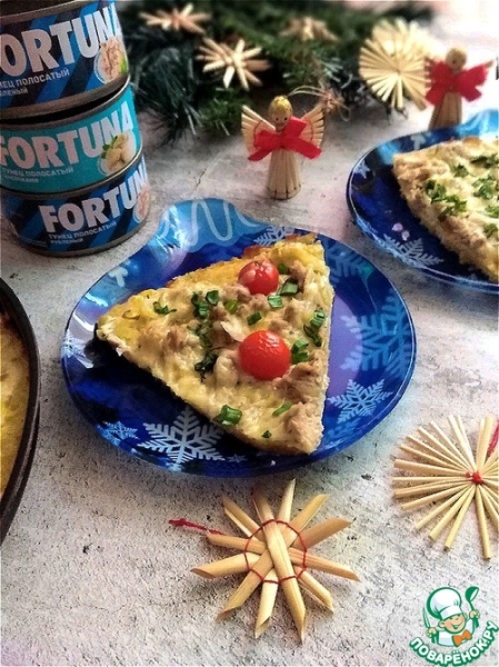 Большой запечённый "драник" с начинкой