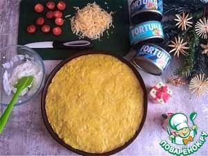 Большой запечённый "драник" с начинкой