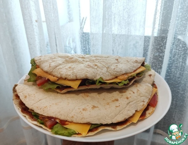 Бургер в лепёшке Бургер в лепёшке