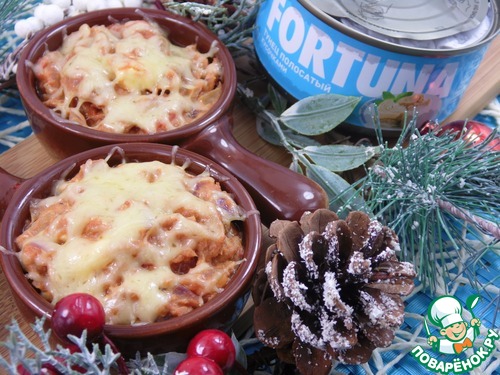 Горячая закуска из тунца с томатами Горячая закуска из тунца с томатами